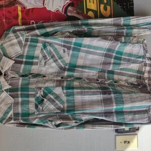 Fox Men's Plaid Button-Up Long Sleeve Shirt